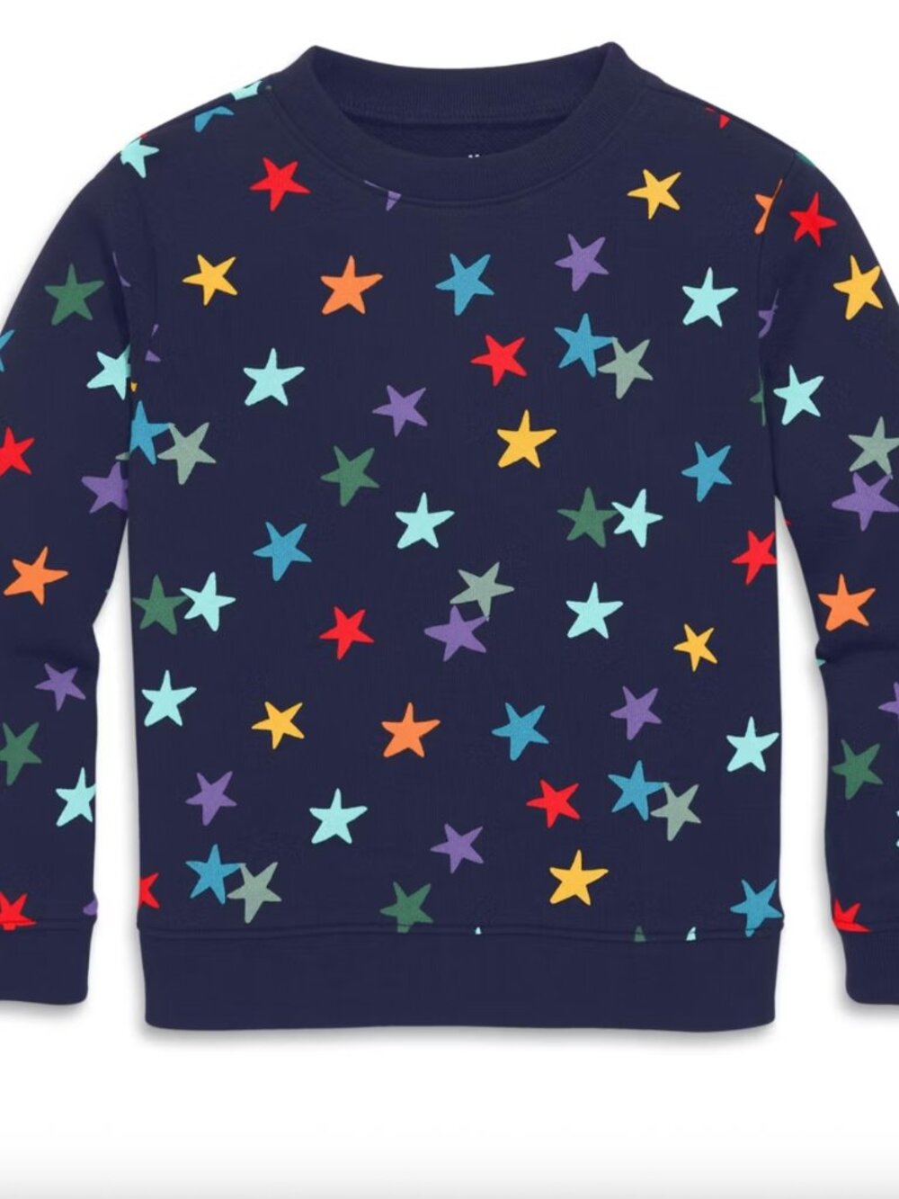 Primary Sweatshirt In Navy Rainbow Confetti Stars - Size 4